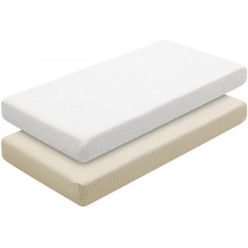 Sábanas Bajera Cuna 60x120x17 cm Vichy10 Beige - Pack 2 Uds