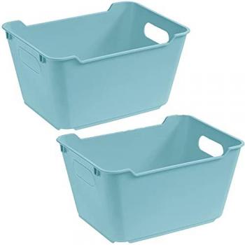 Caja de Almacenaje Lotta 2x, Polipropileno, 1.8 l, Azul Claro, 19.5 x 14 x 10 cm