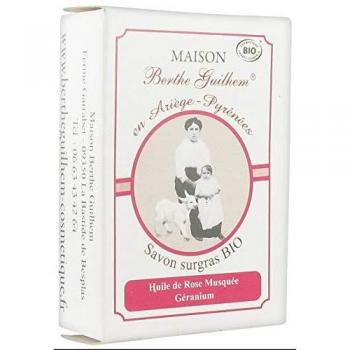Jabón Surgras de Rosa Mosqueta y Geranio 100g - Casa Berthe Guilhem