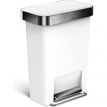 SIMPLEHUMAN CUBO RECTANGULAR 45 L BLANCO, 45 litros