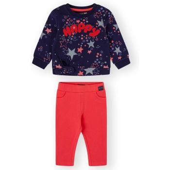 Canada House - Conjunto de bebé niña en azul marino con estampado
