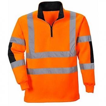 Portwest Xenon Half Zip Hi Vis Pullover Orange XS