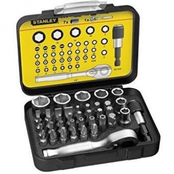 STANLEY 1-13-906 - Juego 39 piezas, incluye puntas 1/4'', llaves de vaso y mini llave con carraca 1/4''