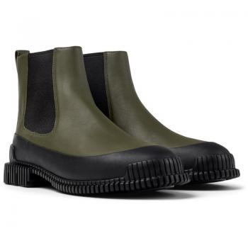 Camper Pix Women's Ankle Boots - Quality Smooth Leather, Sport Sole, Green/Black