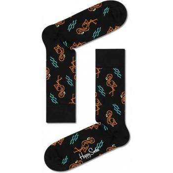 Happy Socks Flamingo Crew Socks - Light Yellow, Orange, Turquoise - Size: 41-46