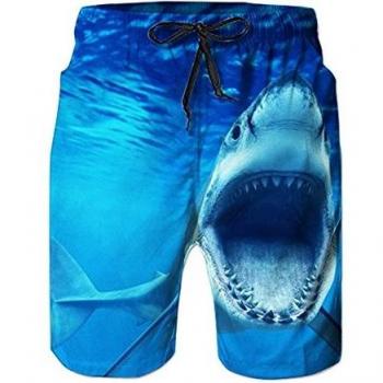 RAISEVERN Hombre Graffiti 3D Secado rápido Hawaiia Pantalones Cortos de Playa Pantalones de Tabla de natación Azul
