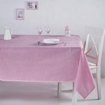 Mantel Rosa de Algodón 170 x 170 cm Fácil Limpieza