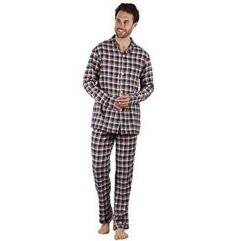 Pijama Abierto Manga Larga Mountain Check para Hombre - Algodón Multicolor XXL