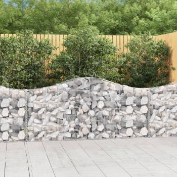 Cestas de gaviones arco 8 piezas 200x30x80/100 cm hierro galvanizado