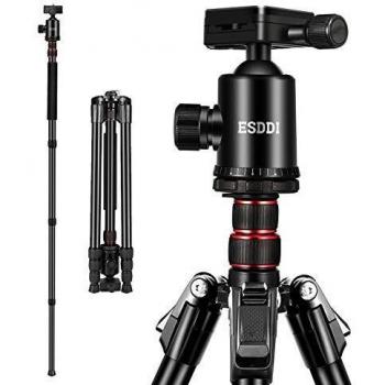 Trípode Cámara - ESDDI 200 cm Aleación de Aluminio para Cámara de Viaje Trípode Portátil con Monopie y Rótula de 360 ° para Canon Nikon Sony Samsung Olympus Panasonic y Pentax