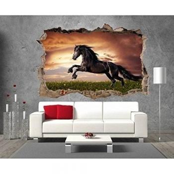 Art déco Stickers - Pegatinas 3d Trompe l oeil caballo Réf 23296 - 23296 - 90 x 60 cm