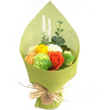 Soap Flower Bouquet - Green Yellow - 30x17x10cm