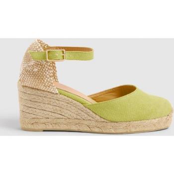 Castañer CAROL/6/002 Alpargatas de cuña de mujer verdes de algodón