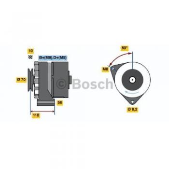 Alternador BOSCH 0 986 034 150, 14V 90A, compatible con Volkswagen Transporter 4, Golf 2 y Audi 80 B3/B2