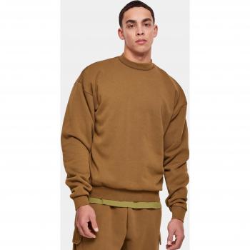 Urban Classics Acid Washed Crew Sweater - Summer Olive Green - 3XL - 70% Cotton, 30% Polyester