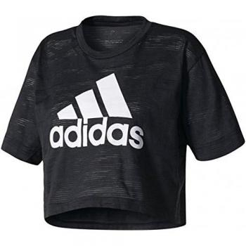 adidas Aeroknit Crop T Camiseta, Mujer, Negro, L