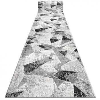 Alfombra de Pasillo Moderna TULS 51211 Geométrico Antracita 80x390 cm