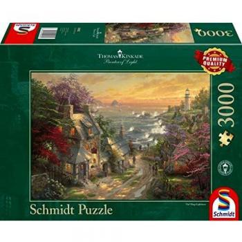 Schmidt Spiele Puzzle: Thomas Kinkade The Village Lighthouse (3000 Piezas)