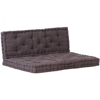 Cojines de algodón antracita para muebles de palets - 2 unidades