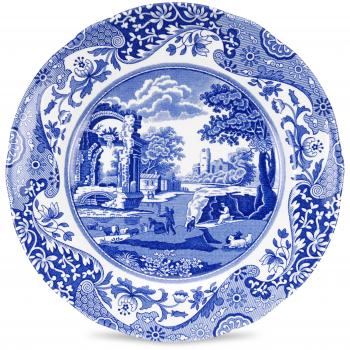 Spode 749151489653 Plato de Ensalada Italiano, Color, Porcelana, Azul/Blanco