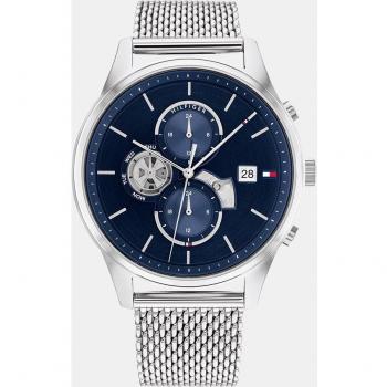 Tommy Hilfiger Weston 1710504 Reloj Multifunción para Hombre con Correa de Malla de Acero