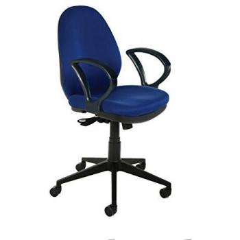 SILLA OFICINA RD939/3 TAPIZADO AZUL CON BRAZOS FIJOS INCLUIDOS