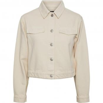 Pieces Tessie Women's Denim Jacket in Whitecap Gray, Size L