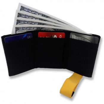 LIGHT FOLD - Cartera de Hombre Ultradelgada de Nailon con Forma de Tríptico y Bloqueo de RFID - hasta 12 Tarjetas de Crédito
