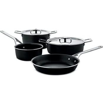 Set de Ollas y Sartenes Alessi 6 Piezas Negro con Recubrimiento Antiadherente y Acero Inoxidable 18/10