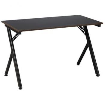 Escritorio de Madera MDF Negro Natural 120 x 60 x 75 cm con Estructura de Metal