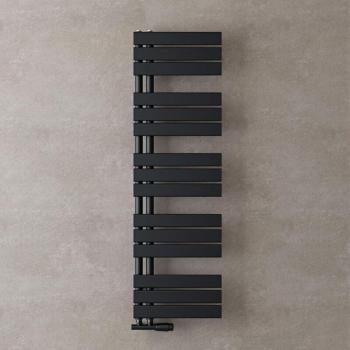 Radiador de Baño Antracita 131x40cm Seca-Toallas Eléctrico o de Agua Caliente Diseño Moderno