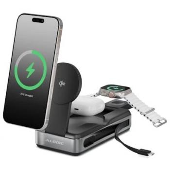 Batería Externa ALOGIC Roam 21.000mAh 6-en-1 con Carga Inalámbrica Qi2 y USB-C 100W