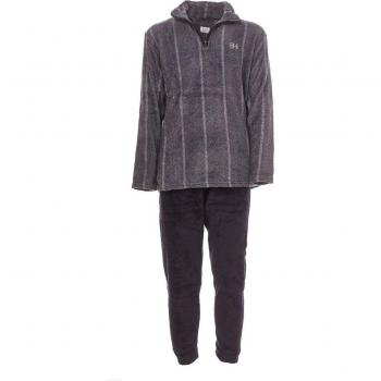 Pijama de invierno Osvaldo 41989 para hombre: cuello redondo, manga larga. ¡Confort y calidez asegurados para las noches frías!