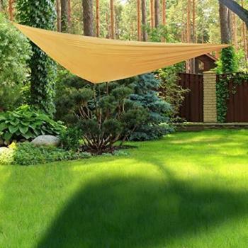 Toldo de Vela Triangular 3x3 m Beige - Protección UV 80% - Impermeable y Resistente al Agua