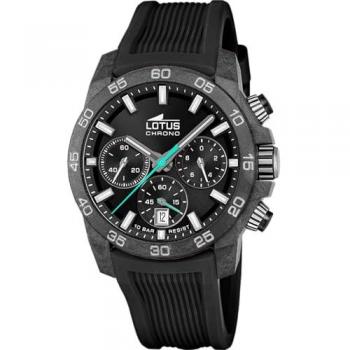 Reloj Lotus Chrono 18974/3 Hombre Correa de Caucho Negro Caja de Fibra de Carbono