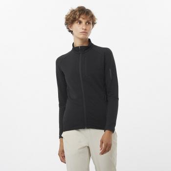 Forro polar de mujer Salomon Essential Lightwarm Full Zip negro (M)