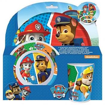 Paw Patrol La Patrulla Canina - Set desayuno melamina sin orla 3 piezas