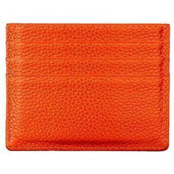 Hibate (Naranja) Mini Cuero FRID Tarjetero Fundas para Tarjetas de Crédito Cartera Hombre Mujer Señoras Niña Niño Piel Billetera