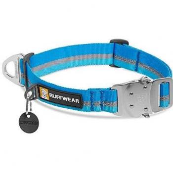 RUFFWEAR Top Rope Collar para Perro, Collar Reflectante con Hebilla Metálica para Uso Diario, Azul Dusk, 51-66 cm