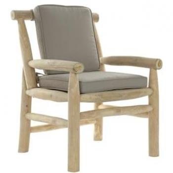 Sillón de jardín DKD Home Decor Natural Gris Claro Teca 65 x 80 x 92 cm