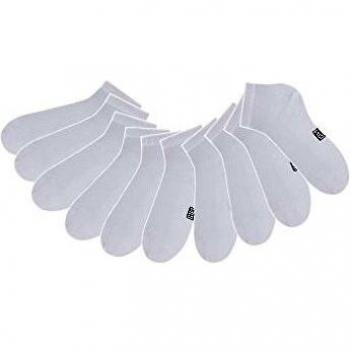 Calcetines Cortos Invisibles para Mujer, Color Blanco, Tallas 35/38-39/42, Pack de 10 Pares con Refuerzo en Talón y Punta