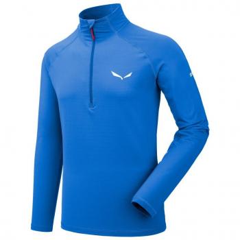 SALEWA Ortles Cubic Pl M L/S tee Camiseta Interior, Hombre, Azul
