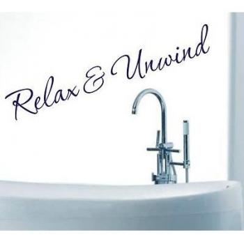 Vinylgraphicsonline Relax And Unwind Bathroom Wall Art Sticker Quote Great Quality , Color : White , Size : 60Cm by Vinylgraphicsonline