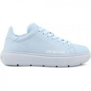 Love Moschino Women's Blue Leather Platform Sneakers Size 8 US