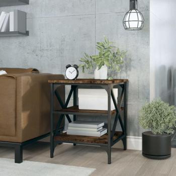 Mesa auxiliar de madera contrachapada 40x42x50 cm en color negro, roble sonoma y roble ahumado - Mesa de sofá, mesa de entrada, mueble recibidor, mesita para salón