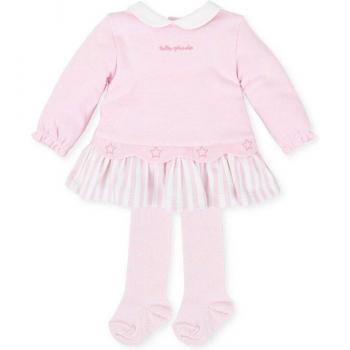 Vestido de bebé niña en rosa de interlock - Tutto Piccolo