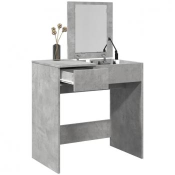 Tocador con espejo gris hormigón 73x46,5x120 cm