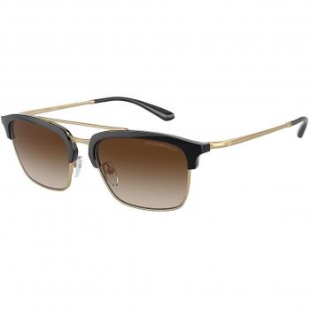 Emporio Armani EA4228 Men's Pilot Sunglasses, Color 300213, Black Frame, Gold Accents, Size 55