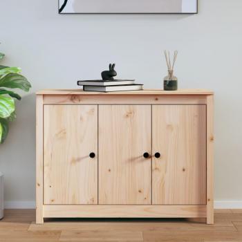 Aparador de madera maciza de pino 100x35x74 cm, Mueble de Almacenaje de Salón, Buffet para salón Moderno, Armario Auxiliar, Armario de Almacenamiento