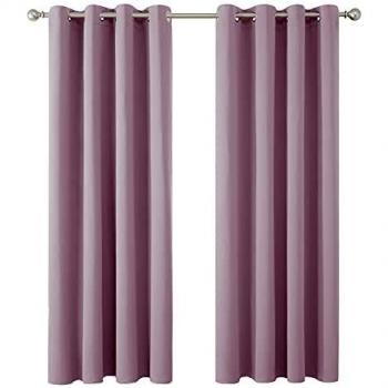Deconovo Cortinas Habitación, Dormitorio Moderno, para Ventanas, Tela Suave Gruesa, con Ojales, 107x160 cm